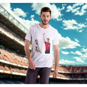 Camiseta de aficionado al fútbol, camiseta para amantes del fútbol, ropa para la Copa del Mundo, camiseta de David Beckham con tarjeta roja