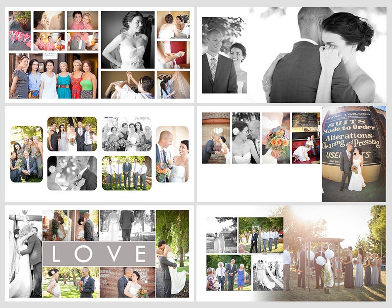 Square Album Template for 10 Spreads/20 Pages Etsy