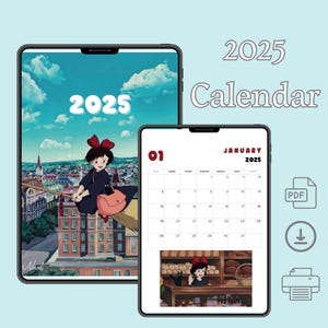 2025 Digital Planner Ghibli-Inspired | Full Year Calendar PDF | Cute Anime Journal for GoodNotes & iPad