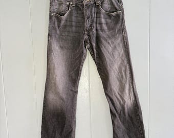 Levi's SilverTab Boot Cut 33 x 30 vervaagd zwart distressed Y2K 2000-denim voor heren