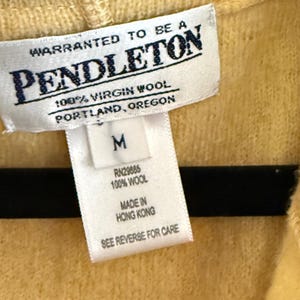 Chaqueta de trabajo ligera Pendleton 100% lana, color amarillo mantequilla, color granola, talla M. imagen 3