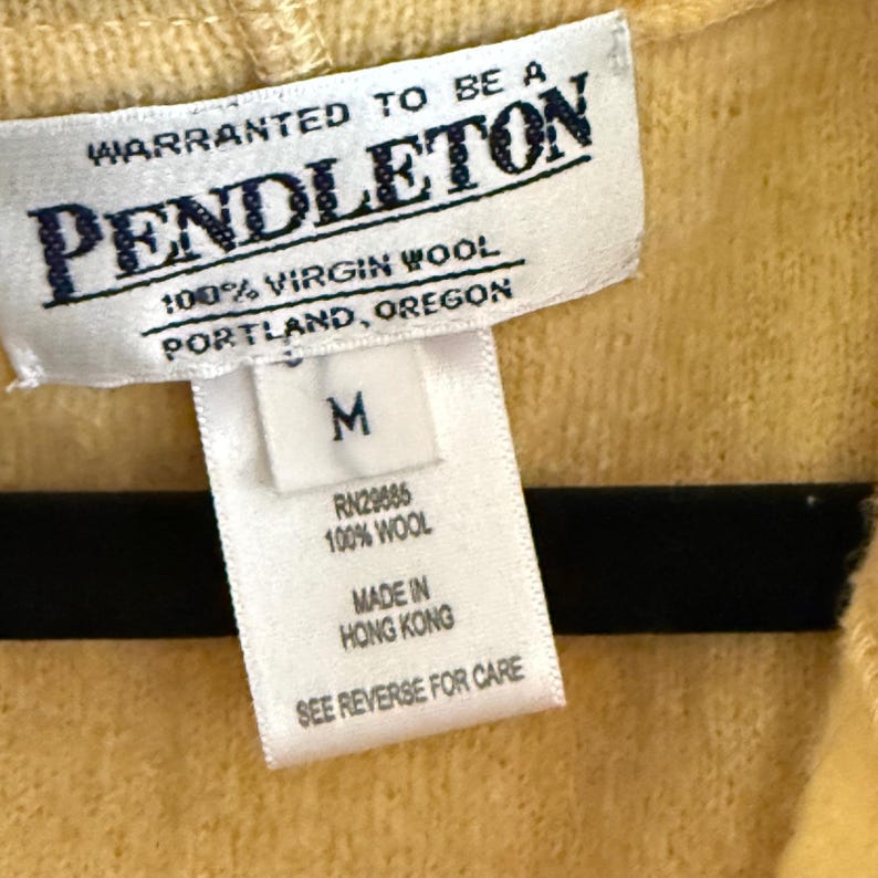 Chaqueta de trabajo ligera Pendleton 100% lana, color amarillo mantequilla, color granola, talla M. imagen 3