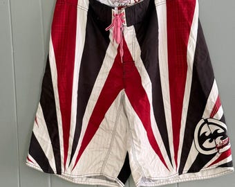 Bañador corto vintage Billabong Andy Irons Rising Sun Samurai Y2K Surf para hombre, talla 38