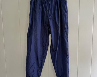 Vintage Nike marineblauwe windjack trainingsbroek tonale swoosh gevoerd nylon Y2K XL jaren 2000
