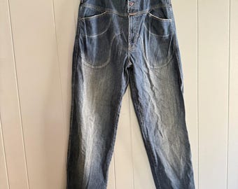 Marithé François Girbaud Mens Baggy Carpenter Jeans 36x31 Y2K Vintage Blue Denim