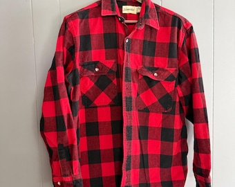 Vintage St Johns Bay Buffalo Karo dickes Flanellhemd XL Tall Gorpcore 90er Jahre