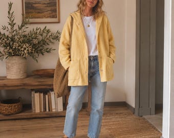 Pendleton 100% Wolle Leichte Aufgabe Mantel Butter Gelb Granola Mädchen Jacke M