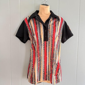 Chemise de bowling vintage des années 70 King Louie Broadway Temple League Patch Union Made