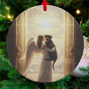 Angel Dog Heaven Digital Art, Rottweiler Pet Loss Memorial, Customizable Wall Art, Dog Lover Gift, Bereavement Gift, Pet Passing Gift