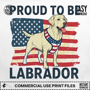 Proud Labrador T-Shirt,Digital,Digital Design PNG, 4th July,Independence Day, Patriotic Dog USA Flag Labrador Retriever Download