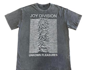Joy Division Unknown Pleasures Faded  T-Shirt | Indie Rock Tee | Indie Rock Band Shirt | Vintage Style Faded Tee | Vintage Rock Band T-Shirt