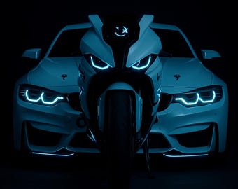 Custom LED Car & Bike Neon Poster: Automotive Wall Art