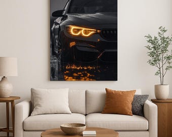 Custom LED Car Poster: Neon Backlit Automotive Wall Art