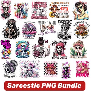 Sarcestic PNG Bundle, Funny Sarcasm PNG Bundle, Sarcastic Quote Clipart Set, Spooky Sarcastic Digital Download, Funny Halloween Graphic Pack