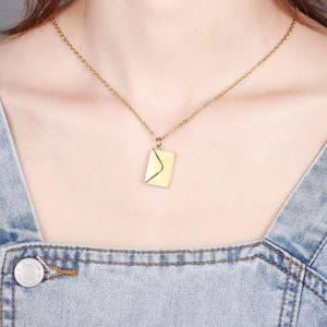 Collar con foto personalizada y sobre – Colgante con carta de amor personalizada – Regalo con foto para ella – Joyas conmemorativas para novia o esposa