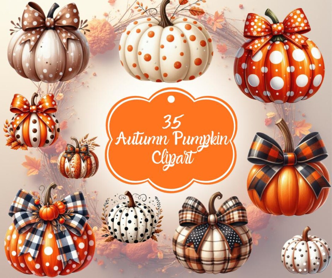 Fall Pumpkin Clipart Bundle | Watercolor Autumn Pngs (digital Download ...
