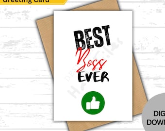 Funny Boss Appreciation Card | Office Humor Printable | Manager Thank You Gift | Digital Download 5x7” JPG & PDF