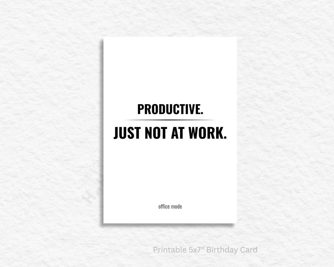 Productive Just Not at Work Printable | Funny Office Wall Art ...