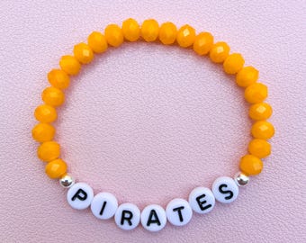 Pittsburgh Pirates Inspired Crystal Beaded Bracelet