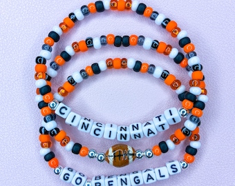 Cincinnati Bracelets Cincinnati Football Bracelets Bengals Inspired Bracelets Bengals Bracelets Bengals Merch Cincinnati Bengals Football