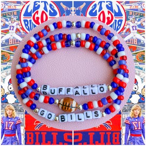 Buffalo Bills Beaded Bracelets - Family Football Bracelet - Friendship Bracelets