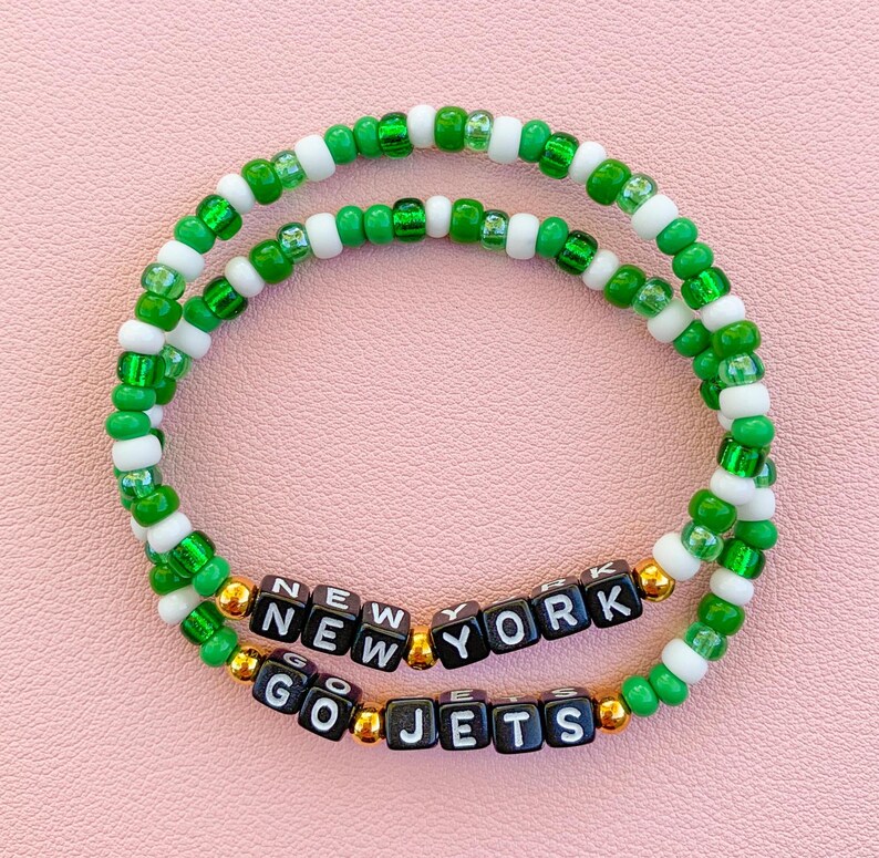 New York Jets Beaded Bracelet Family Football Bracelets Friendship