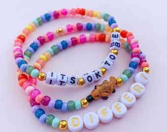 Colorful Platypus Beaded Bracelet - It's Ok To Be Different - Set of 3