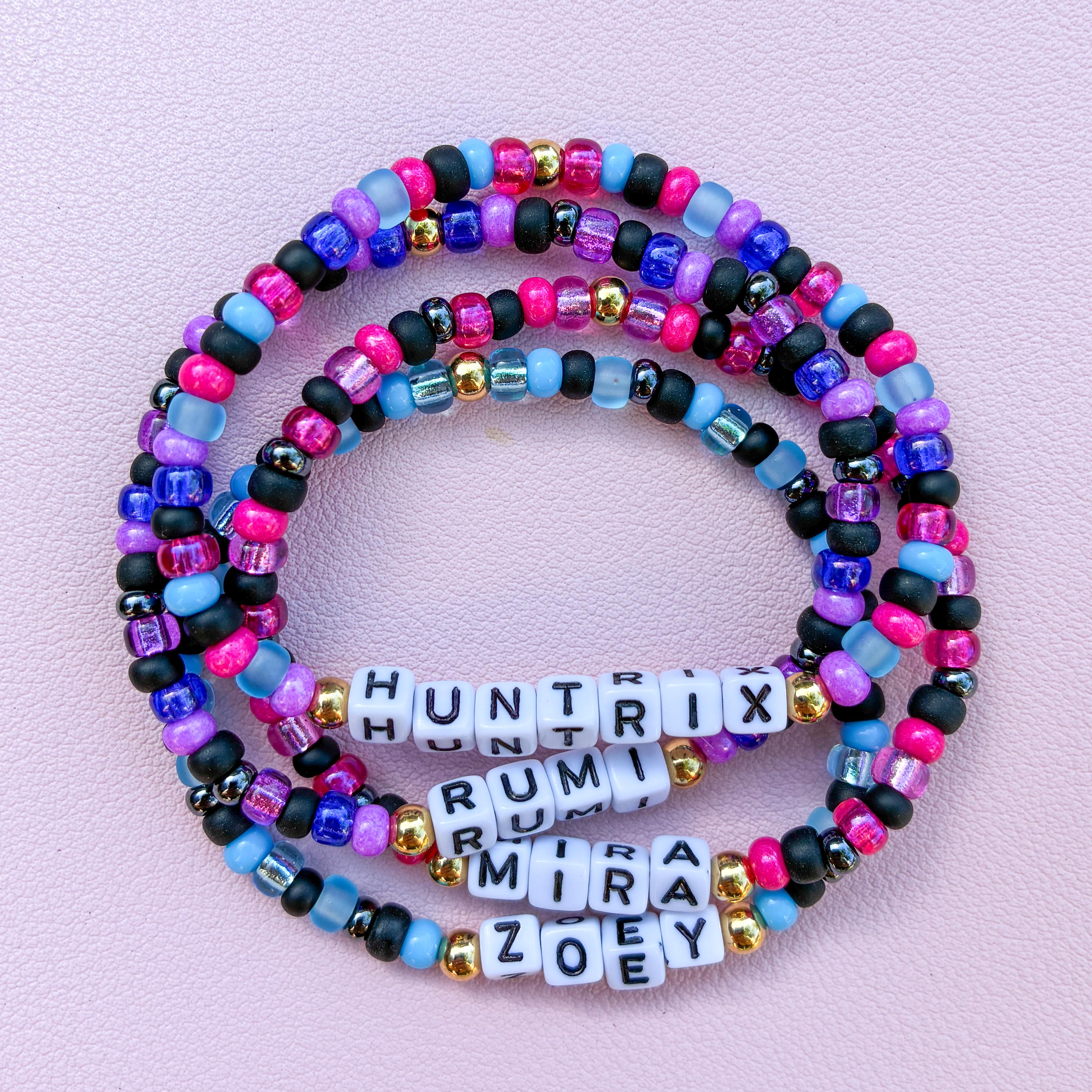 Huntrix Beaded Bracelets - Rumi - Mira - Zoey - KPOP Demon Hunters