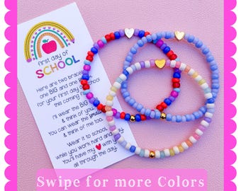 Mama and Mini Matching Bracelet Set: First Day of School Security Jewelry