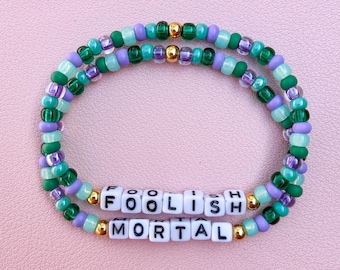 Disney Haunted Mansion Foolish Mortal Beaded Bracelet Set of 2