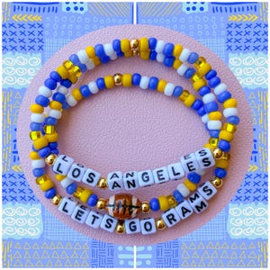 Los Angeles Rams Beaded Bracelets - Family Football Bracelets  - Friendship Bracelets