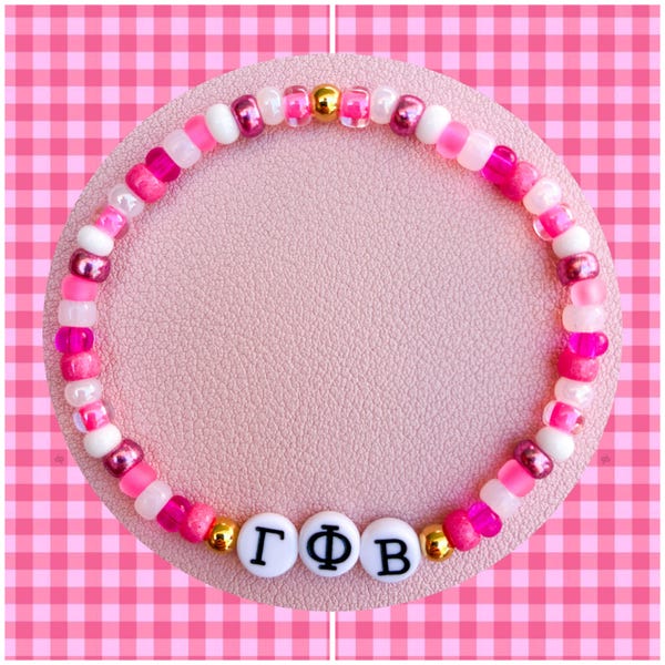 Gamma Phi Beta Sorority Beaded Bracelet