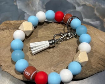 FOOTBALL Beaded Wristlet Keychains