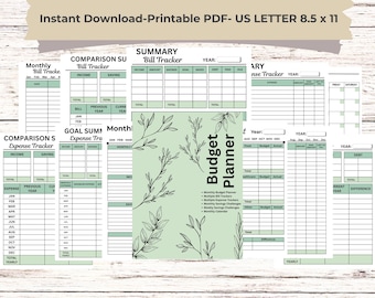 Printable Budget Planner | Monthly Tracker & Savings Challenges (Digital Download PDF)
