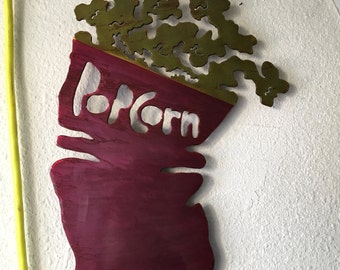 Home Bioscoop Wanddecoratie Metaal Popcorn Handgemaakt HOLLYWOOD