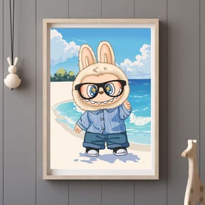Labubu Monster Digital Wall Art | Kawaii Printable Poster | Commercial Use | Digital Download | Labubu Flip With Me | Cute PDF Labubu