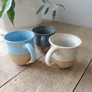Hand-thrown cup | Teacup | Coffee cup | Grey-blue, light blue, or white glaze | Stoneware | Gift | handmade