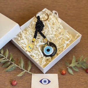 Evil Eye Keychain, Gift Ideas, Evil Eye Gift, Bag Charm, New Home Gift, Protection, Glass Evil Eye, Women Keychain, Good Luck Charm