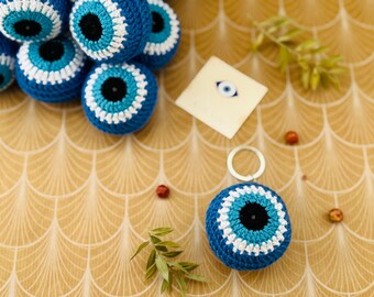 Handmade Evil Eye Keychain, Good Luck Charm, Protection