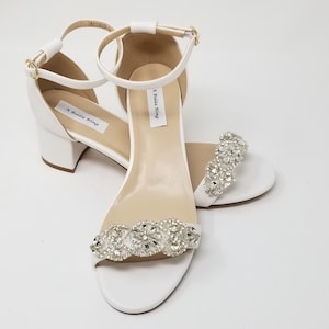 Off White Wedding Shoes Block Heel White Bridal Shoes Block | Etsy