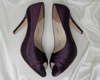 Eggplant Purple Wedding Shoes Eggplant Purple Bridal Shoes - 100 Color Choices Dyeable Bridal Shoes Purple Bridesmaid Shoes Dyeable Shoes