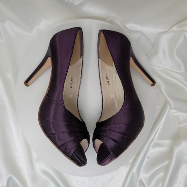 Eggplant Purple Wedding Shoes Eggplant Purple Bridal Shoes - 100 Color Choices Dyeable Bridal Shoes Purple Bridesmaid Shoes Dyeable Shoes