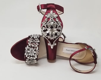 burgundy bridal heels