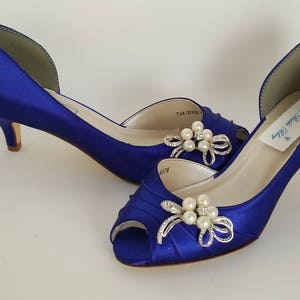 cobalt blue kitten heel shoes uk