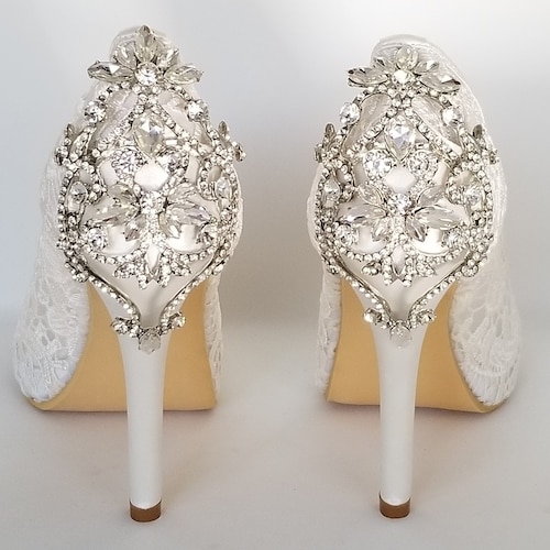 designer white wedding shoes