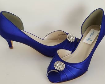 Blue kitten heels | Etsy