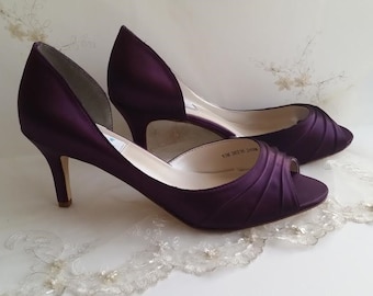 Eggplant Purple Bridal Shoes Eggplant Purple Wedding Shoes or Pick from 100 Colors Bridesmaid Shoes