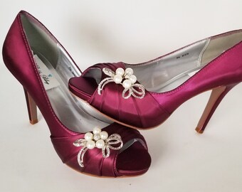 plum wedges for wedding