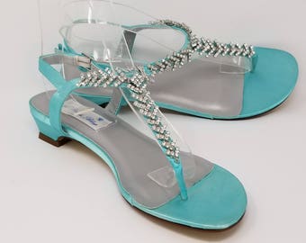 teal color sandals