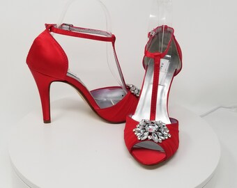 dark red bridal shoes